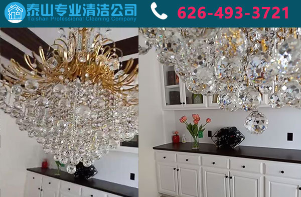 水晶灯清洁实拍